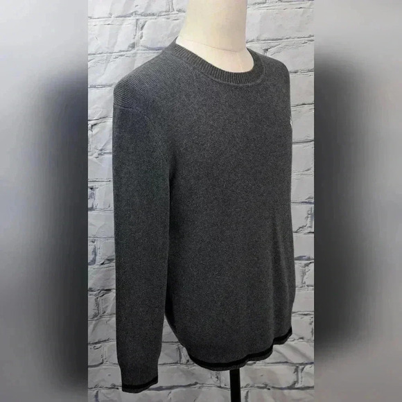 NWT Burberry  Men's Ribbed Sweater TB Logo Cashmere Gray Crewneck Small - Picture 12 of 16